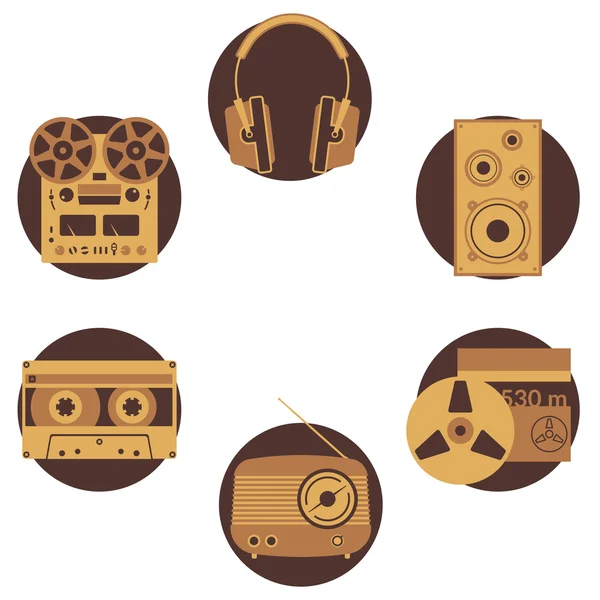 Iconos de equipos de sonido — Vector de stock