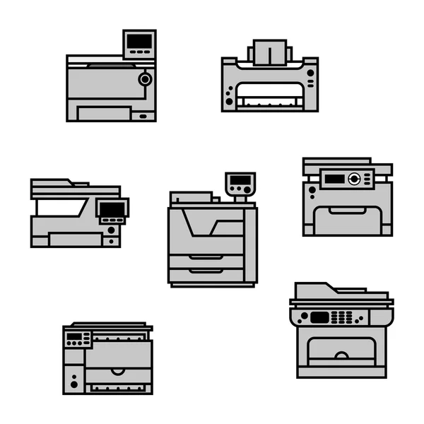 Icônes d'imprimante vectorielle — Image vectorielle