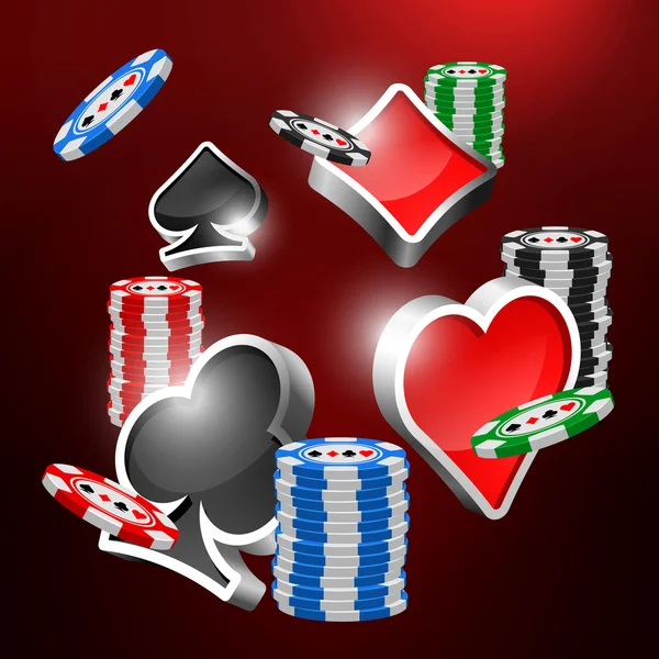 Poker žetony složení — Stockový vektor