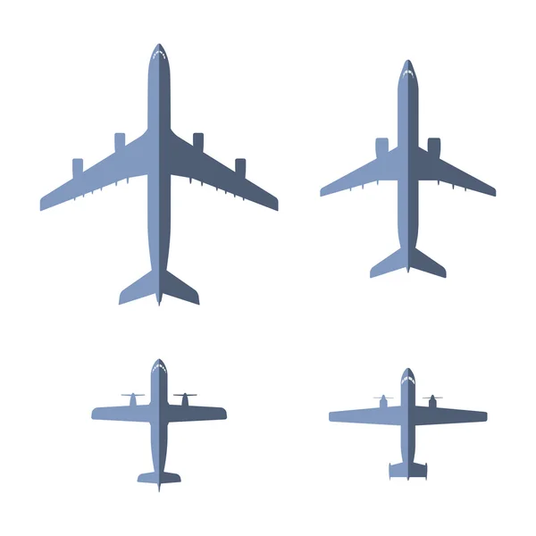 Vliegtuig plat pictogrammen — Stockvector