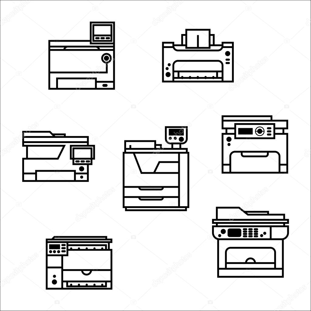 Vector printer icons