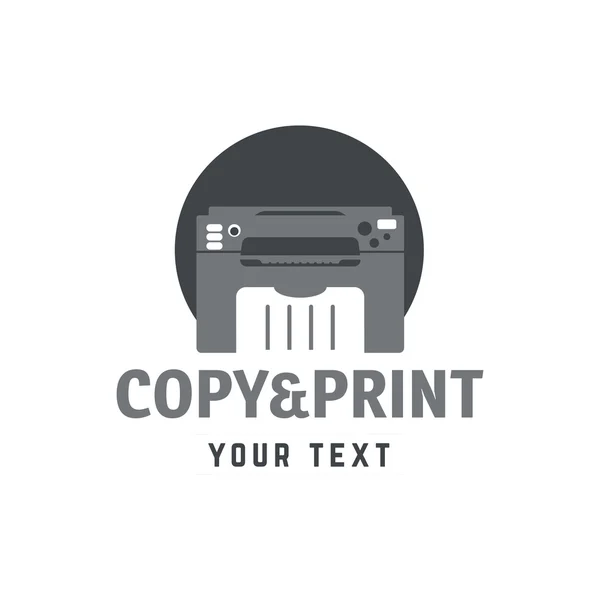 Plantilla Logotype con impresora — Vector de stock