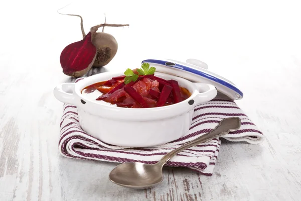 Sopa de borsch ucraniana deliciosa — Fotografia de Stock