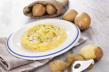 Patates püresi arka plan.