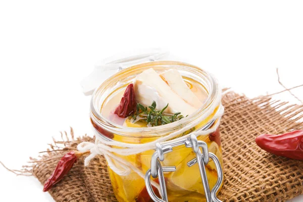 Marinated camambert cheese. — Stock Photo, Image