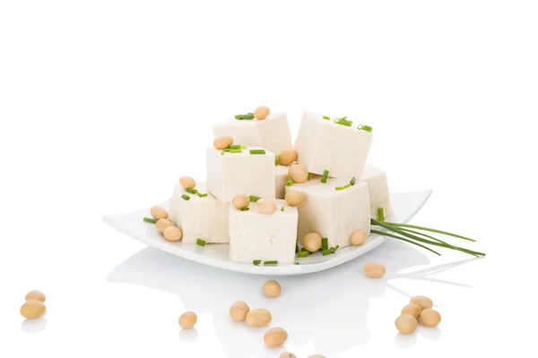 Manger du tofu culinaire . — Photo