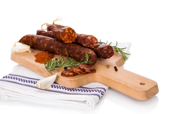 Meat sausage background. — Stock Photo, Image