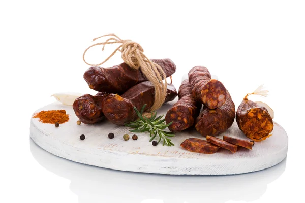 Meat sausage background. — Stock Photo, Image