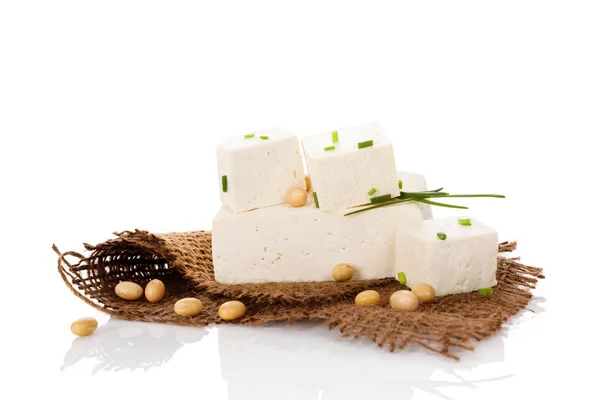 Kulinářské tofu jíst. — Stock fotografie