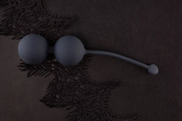 Black Kegel Balls Geisha Balls Dark Background Vaginal Balls Sex — Stock Photo, Image