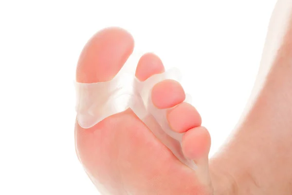 Bunion Hallux Valgus Silicone Finger Toe Separator Feet Isolated White — Stock Photo, Image