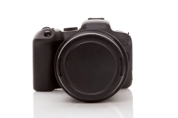 Obecná Digitální Bezzrcadlová Kamera Izolovaná Bílém Pozadí Bez Značky — Stock fotografie