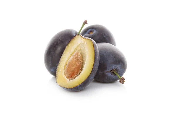 Plums isolated. — Stock Photo, Image