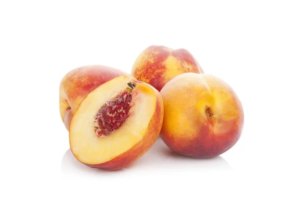 Peaches isolated on white. — Stock Photo, Image