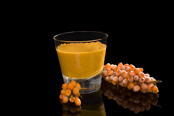 Succo di olivello spinoso . — Foto Stock