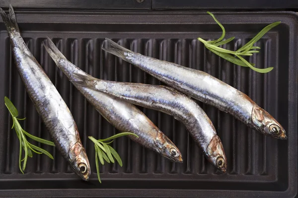 Fresh fish on grill. — Stock Photo, Image