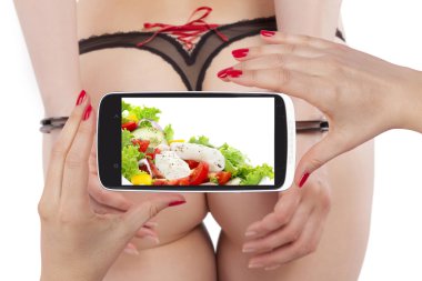 Sexy and healthy on smartphone screen