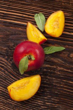 Fresh ripe nectarines background
