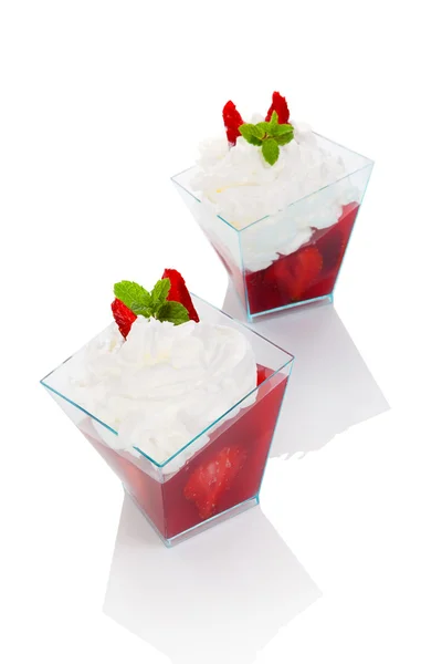 Läckra strawberry jelly dessert. — Stockfoto