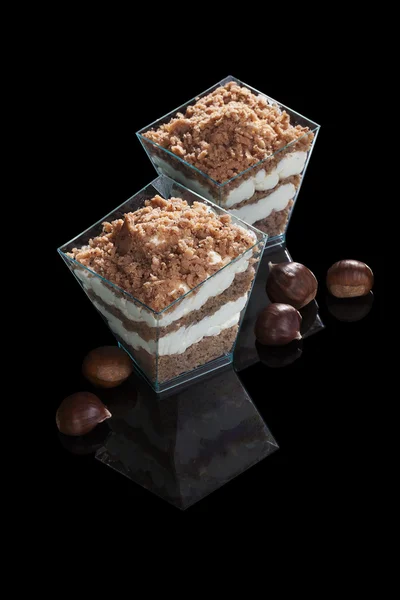 Kastanje dessert. — Stockfoto