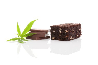 Cannabis chocolate and brownie. clipart