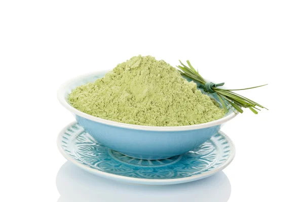 Spirulina, chlorella, barley and wheatgrass. Green supplement, s — Stock Photo, Image