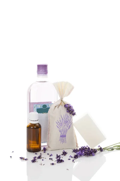 Cosméticos de lavanda . — Fotografia de Stock