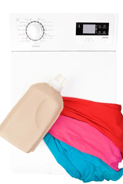 Laundry background. Washing machine with laundry. — Stock Photo, Image