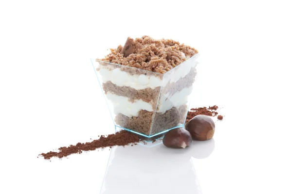 Läcker kastanj dessert. — Stockfoto