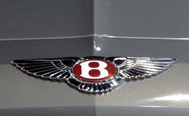 logo of Bentley on silver texture  