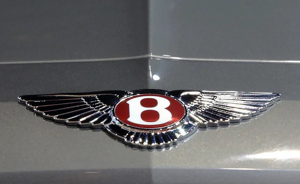 Logo Bentley su texture argento — Foto Stock