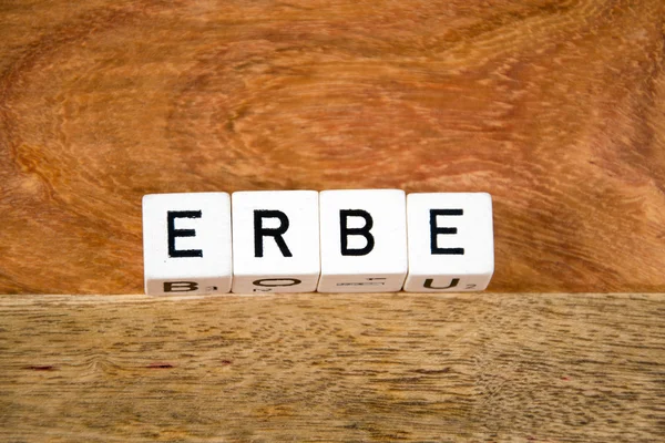 Немецкое слово erbe — стоковое фото