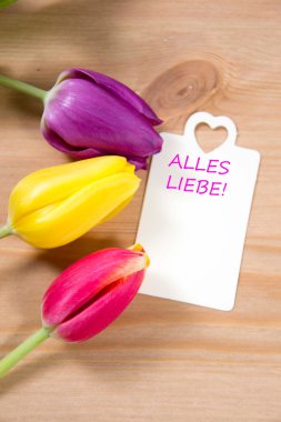 Çiçekli tebrik kartı