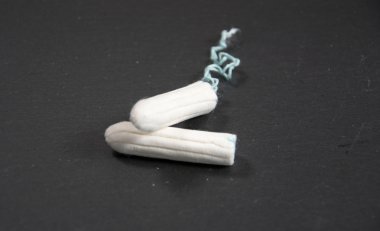 Beyaz tampon bir fotoğraf