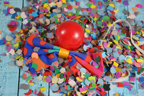 Alguma Decoração Carnaval Com Confete — Fotografia de Stock