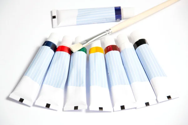 Pinturas acrílicas de colores — Foto de Stock