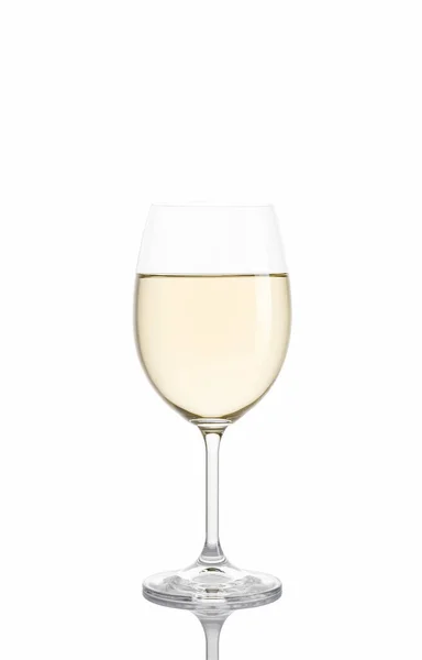 Szklanka Białego Wina Białym Tle — Zdjęcie stockowe