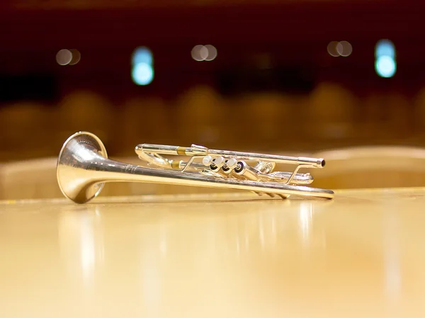 Wind instrument. Trumpet. Concert Hall. Wind Instruments — Stock Photo, Image