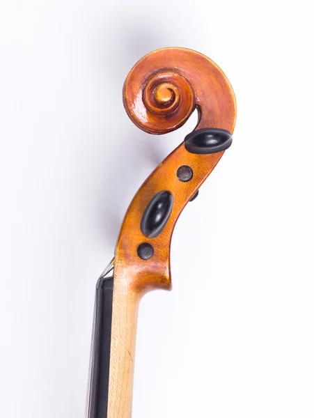 Violino sobre fundo branco. cabeça é violino — Fotografia de Stock