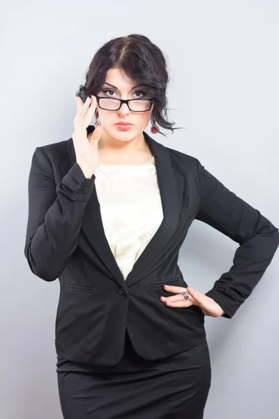 Young attractive teacher in glasses. — Stock Photo, Image