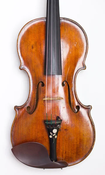 Un hermoso violín sobre fondo blanco.Instrumentos musicales. instrumentos de cuerda —  Fotos de Stock