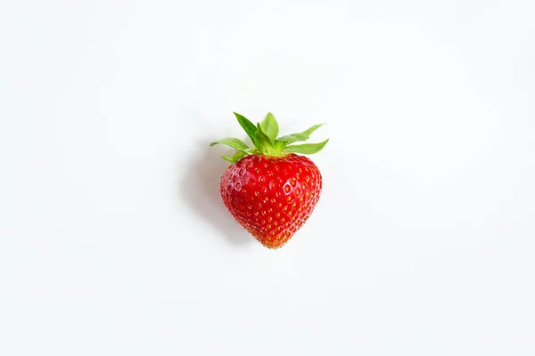 Ripe Strawberry Berry White Background — Stock Photo, Image