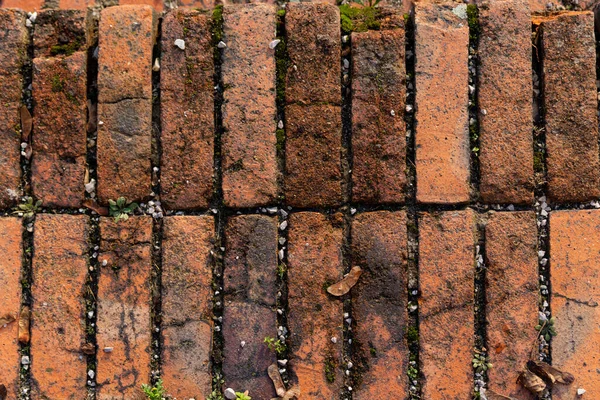 background of old bricks laid flat