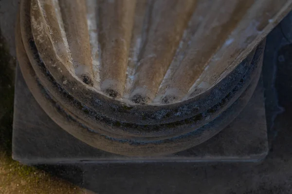Вид Зверху Біля Основи Колони Покритої Мохом — стокове фото