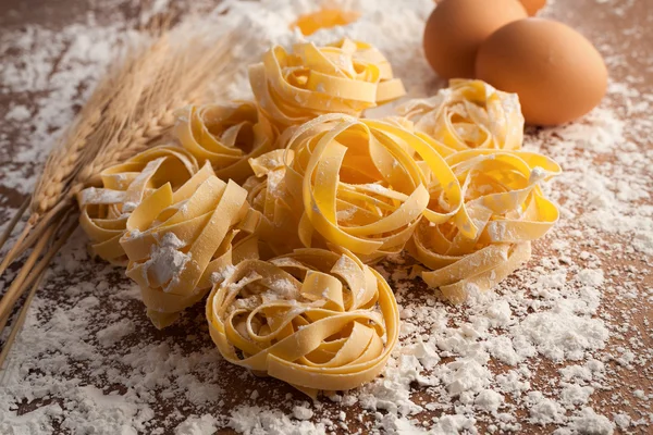 Fettuccine pasta italian food still life rustic  close up macro — Stock Photo, Image
