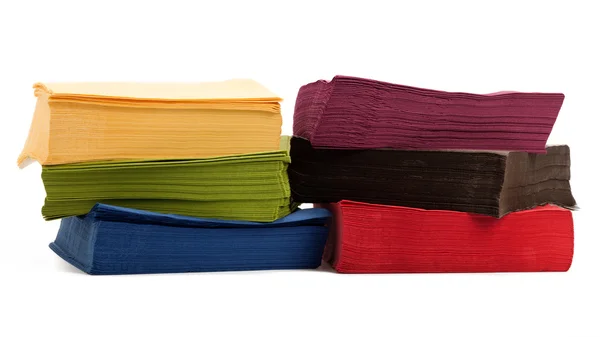 Colorful napkins on white — Stock Photo, Image