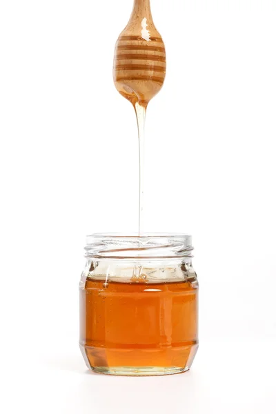 담그는 맛 있는 흰색 배경 근접 촬영 달콤한 꿀 건강 — 스톡 사진