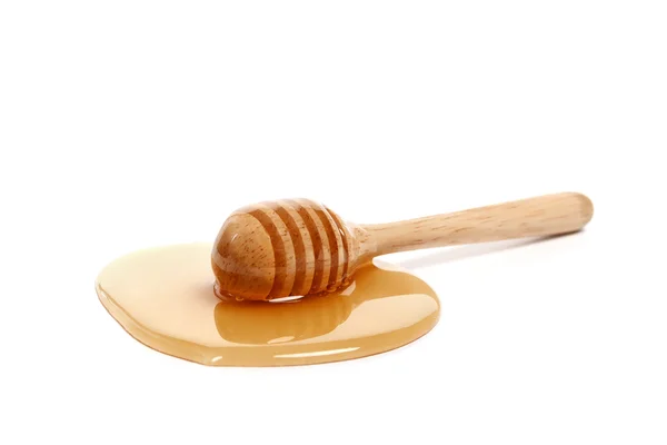 Honey dipper delicious white background closeup sweet healthy — Stock Photo, Image