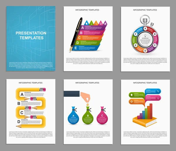 Kolekce Infographics pro obchodní brožury a prezentace. — Stockový vektor