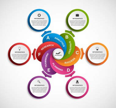 Soyut seçenekler bilgi grafikleri şablonu.